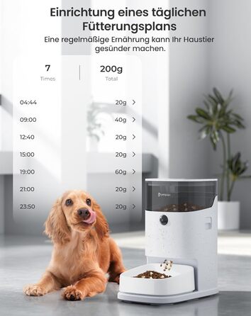 Автоматичний годівниця для котів PETGUGU з таймером та керуванням через APP, керамічний набір для котів та собак, для кількох тварин (PF2)