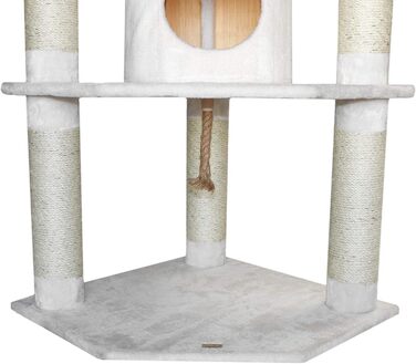 Котячий будиночок з сизалю Bontoy Betty Pro, білий, 65x65x176 см, 12 см стовпчики, для великих котів, стабільний