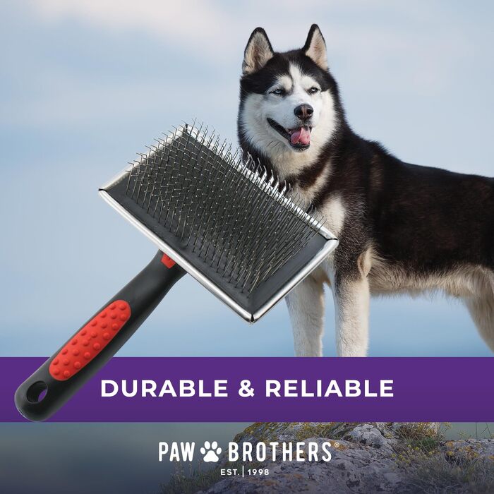 PAW Brothers велика щітка для розчісування шерсті з довгими металевими зубцями, жорстка