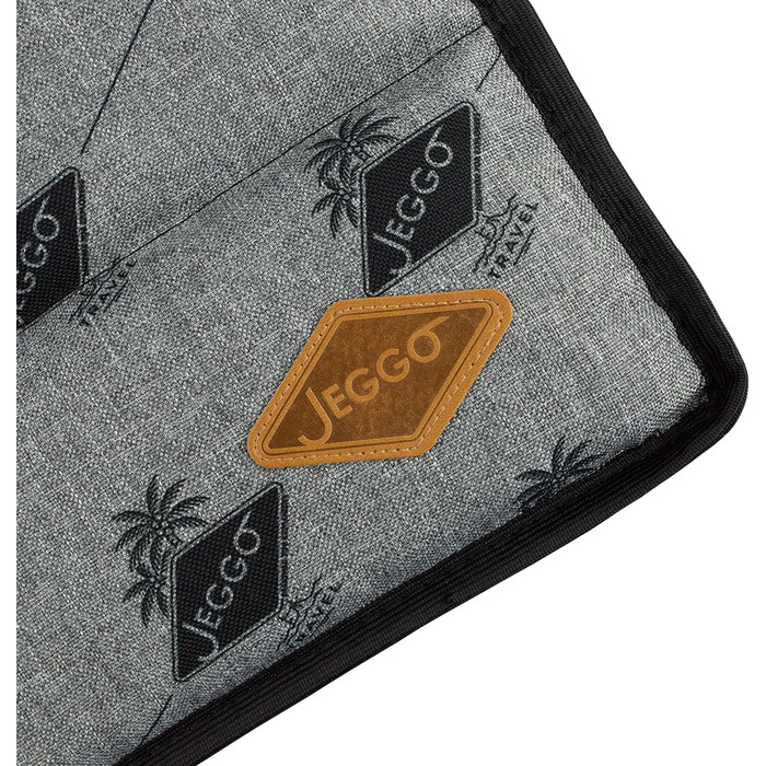 Килимок для собак JEGGO 'Cannes', компактний та розкладний з ручкою, для собак та сім'ї, ідеальний для подорожей, з водонепроникним покриттям з одного боку, Made in EU (Small, Grey) Grey Small