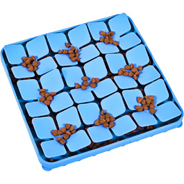 Силіконова килимок-нюхалка для собак, повільний годівник, миска для котів, килимок для ласощів, пазл-миска для тренування нюху та повільного харчування (Блакитний)