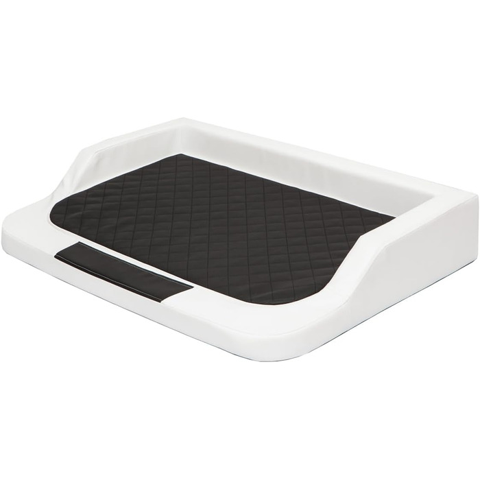 Ортопедичний лежак для собак MEDICO Lux ÖKOLEINEN, 75x50x15 см - лежанка для маленьких, середніх та великих собак, водонепроникна, ергономічна, білий з чорним