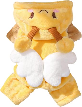 Жовтий светр для собак з флісу, розмір M: для малих, середніх та великих порід, для дому, прогулянок та подорожей