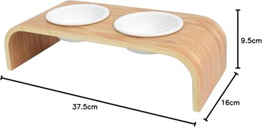 Набір мисок для котів та маленьких собак Neustein: 4 миски (2+2), 250 мл, кераміка, бамбук