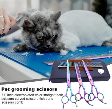 Набір для стрижки собак: професійний набір з 7 предметів з нержавіючої сталі | Стрижка собак та інших домашніх тварин