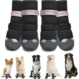 Зимові чоботи для собак, захист подушечок лап, водонепроникні. Розмір 6, чорний колір