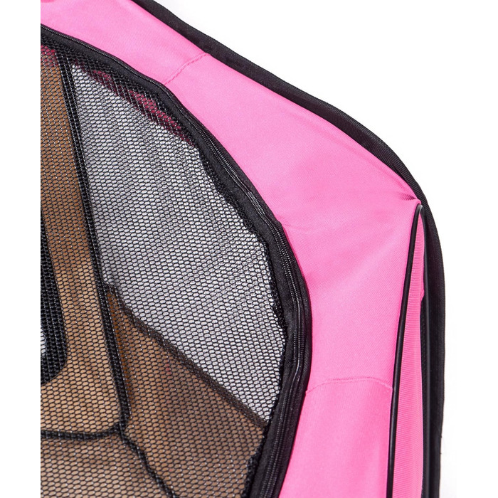 Ляльковий загон для тварин Pawer, 8-секційний, розкладний, з персоналізованим вишитим покриттям, для котів/собак/цуценят, 600D Oxford, портативний, для дому та вулиці, 36'x18.5', рожевий