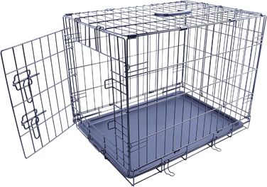 FOURPAW міцна складна клітка для собак з металевого дроту з піддоном, одні двері, 61x41x48 см, чорна
