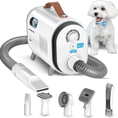 Пилосос для собак MPM MOD-1000 6-в-1 з щіткою - багатофункціональний, для собак та котів, з функцією стрижки та сушіння, тиха робота
