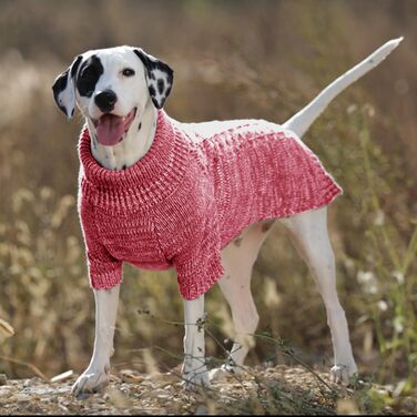 В'язаний пуловер для собак, теплий та м'який, для зими, для цуценят, червоний (S)