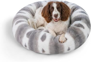 Крізь для собак Best Friends by Sheri, Доннат, з штучного хутра, заспокійливий, розмір S (58,4 x 58,4 см), колір: сірий, поліетиновий наповнювач