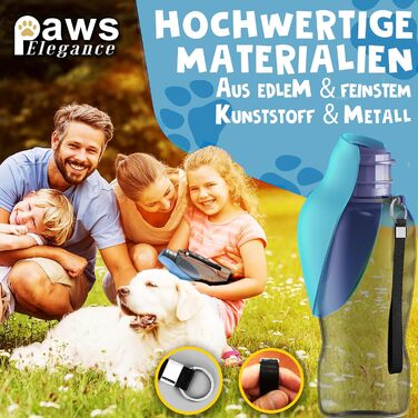 Набір для собак 2 шт: велика складана пляшка для води 800 мл та щітка для зубів | Пляшка для собак преміум-якість, блакитна, 800 мл