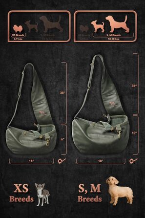 Трансформер для собак Noah & Paw до 5 кг, веганська шкіра, зелений, 38 x 15 x 14 см