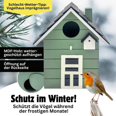 Пташник Vogelhaus Seaside No.64: для малих птахів (метелик, зяблик, щиглик), декор інтер'єру та вулиці, різні кольори (темний, салат)