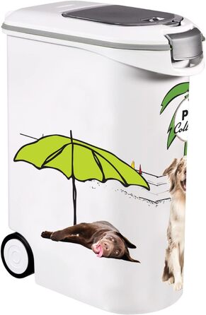 Контейнер для корму Curver Pets Collection 54 л (20 кг), герметичний, з колесами, проти запаху, для собак, 28×49×61 см