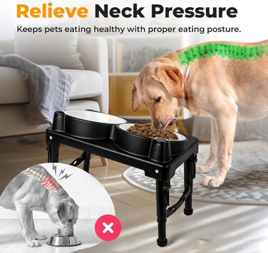 Підвищена годівниця для собак, анти-заковтування, регульована висота, для великих та середніх собак