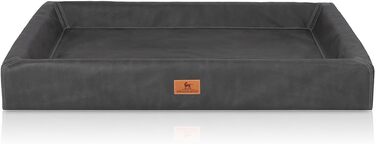 Ортопедичне ліжко для собак Knuffelwuff Austin з екошкіри, XXL, 120 x 100 см, чорне