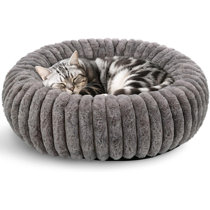 Килимок для кота, Круглий лежак для тварин, Лежанка для собак, М'який, Миючий, з антиковзким дном (Сірий, 50 x 50 см)