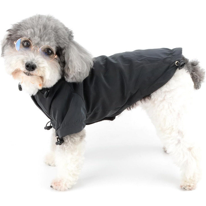 Водонепроникна куртка для собак Zunea з капюшоном, тепла флісова підкладка, для маленьких собак, з відбиваючими елементами, XL