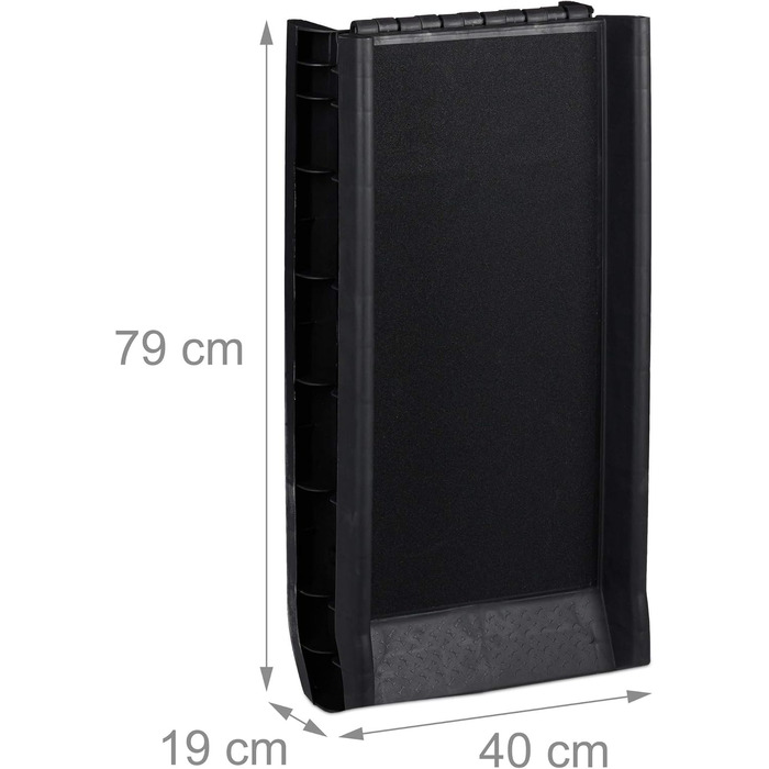 Рампа для собак Relaxdays, складна, антиковзка, для завантаження в багажник, до 90 кг, пластик, 156x40 см, чорна