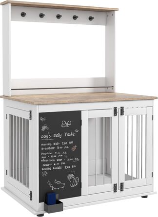 Клітка для собак PawHut - переноска з 3 дверцятами, полиця для іграшок, коліщатка, біла, для великих собак