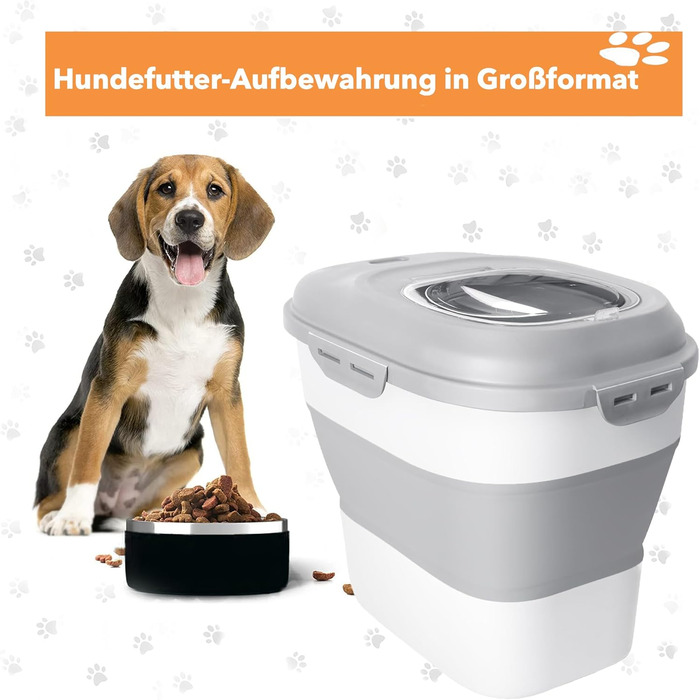 Контейнер для корму для собак та котів, 12-15 кг, з герметичним закриттям та кришкою-відкидним механізмом, на колесах