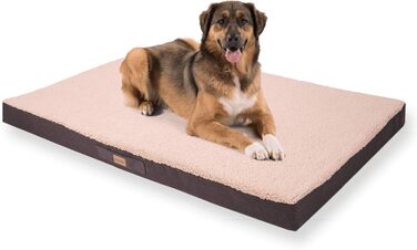 Баллу Лежанка для собак, коричнева, ортопедична, знімний чохол, XXL (120x100x10 см)