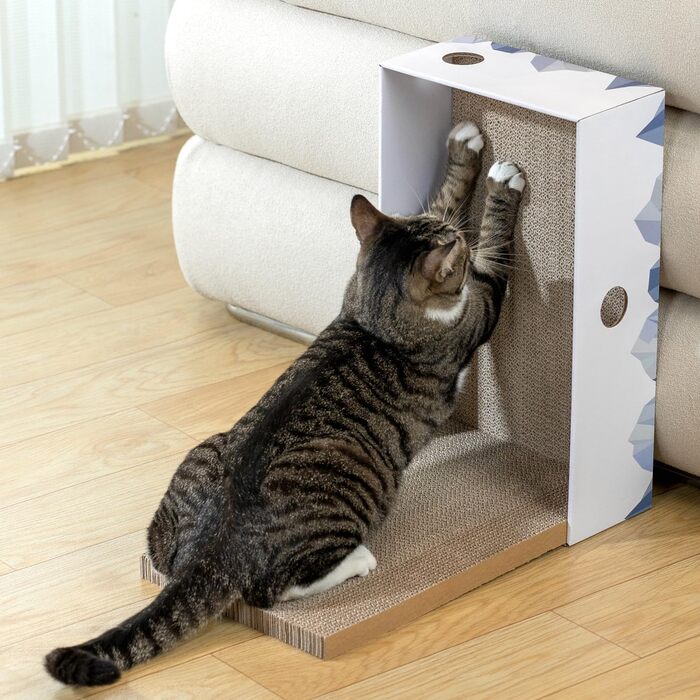 5-Piece Conlun Cat Scratch Box Set with Scratching Pad - Large, White