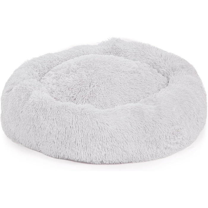 М'яке ліжко для собак Ceddie - кругла лежанка для собак, діаметр 100 см, світло-сіра