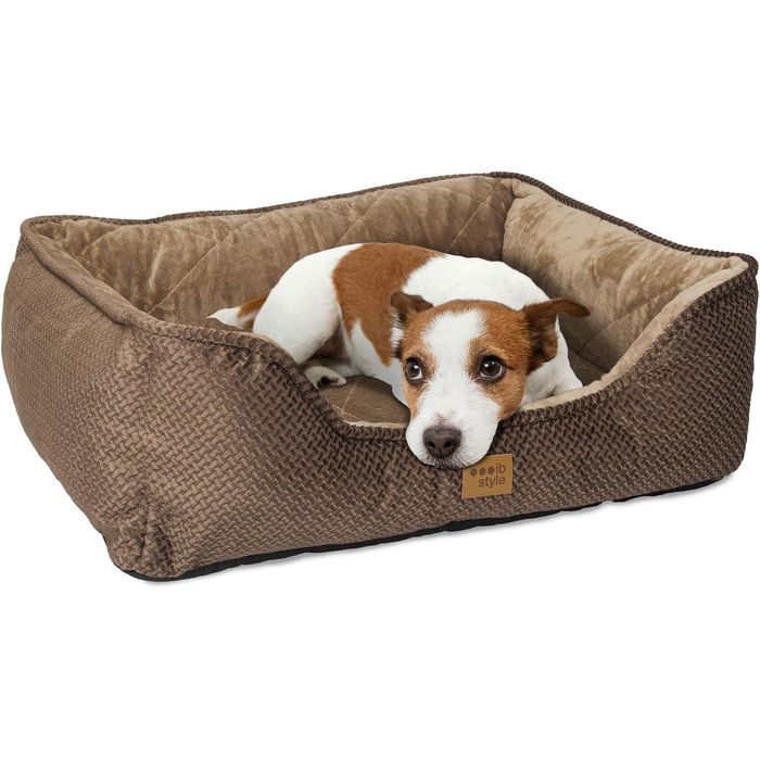 Крісло-ліжко для собак IB Style Milo, коричневе, 61 x 49 x 23 см, знімний чохол