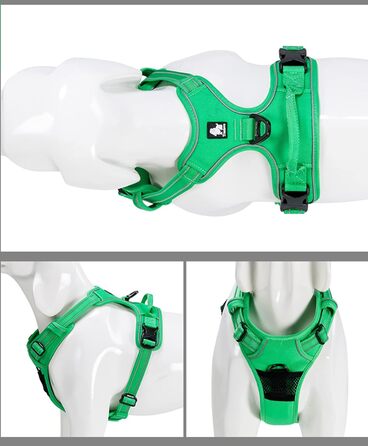 Шлейка для собак Trueove TH5651, запобігає тягнучці, світловідбиваючі шви, для активного відпочинку (XS, трав'яно-зелений)