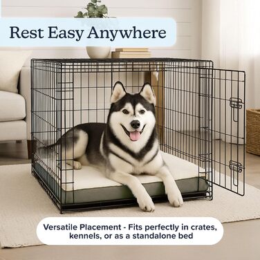 Ортопедичне ліжко для собак Petmaker, 2-шарове, з Memory Foam, для великих собак до 45 кг, сірого кольору, розмір L (112 x 89 x 12 см)