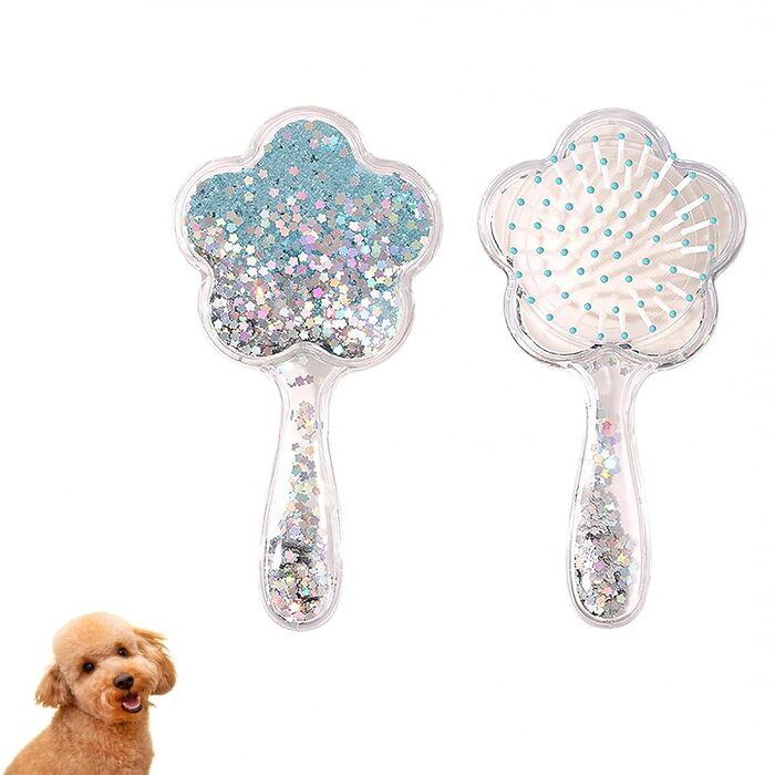 М'яка щітка для собак, для маленьких порід (йоркширський тер'єр, ши-тцу, мальтипу, мальтізе) | Видалення шерсті | Щітка для собак (Блакитний блиск)