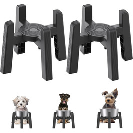 Підставки для мисок для собак JunsPow (2 шт.) - регульована ширина, для середніх та великих собак, стабільні та неслизькі [тільки підставка]