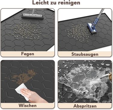 Мапа для котячого туалету Garoopion, силіконова, 86x56 см, чорна. Захист від протікання, легко мити.