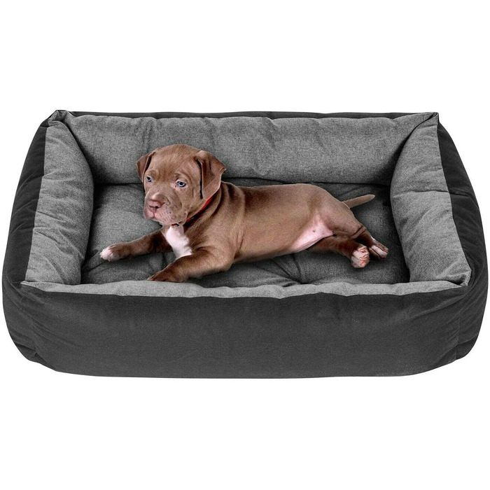 Ліжко для собак SuperKissen24: корзина, диван, ліжко для малих, середніх та великих собак. Розмір M, сірий, 70x55 см. Миється. Упаковка: 1 шт.