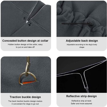 Тепла куртка для собак, регульована жилетка, вітронепроникна світловідбиваюча зимова жилетка, тепла жилетка для собак з отвором для шлейки, для маленьких, середніх та великих собак, леопардовий принт, розмір M