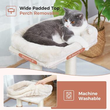 Дряпка для котів MeowSir 4-в-1 з великою лежанкою, бежева