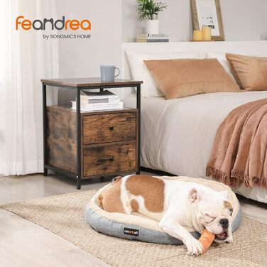 Кругле ліжко для собак та котів Feandrea, діаметр 75 см, сірий колір