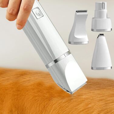 Електричний триммер для собак 4-в-1: стрижка, грумінг, догляд за кігтями та шерсті. Бездротовий, тихий, для цуценят та собак білих порід