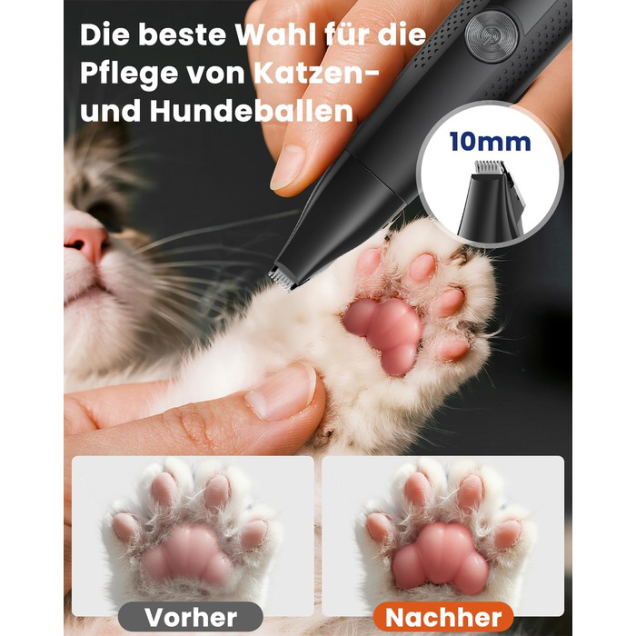 Набір для стрижки собак 4-в-1: машинка, триммер для лап, безпечний точило для кігтів. Тиха та акумуляторна машинка для тіла, обличчя та лап собак та котів