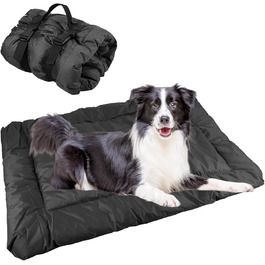 Водонепроникний килимок для собак 90 x 60 см, килимок для собак у подорожі, миючий килимок для собак і котів, портативне собаче ліжко для активного відпочинку, в авто та на вулиці, для подорожей та кемпінгу (сірий)