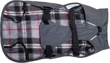 Водонепроникна куртка для собак CHIARA Finn, розмір XL, сірий колір. З флісовою підкладкою, відбиваючими смугами, для будь-якої породи. Машинне прання.