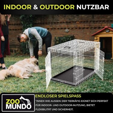 Zoomundo XXL клітка для собак, металева переноска 121x74x81 см, складаний вольєр з пластиковим піддоном, чорний