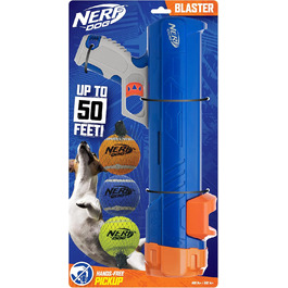 Іграшка для собак Nerf Dog Blaster з 3 м'ячами в сітці, 40,6 см, синій/оранжевий/зелений