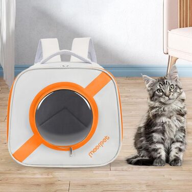 Рюкзак для тварин Kowaku: зручний переносник для собак та котів з вікном та ременем, оранжевий