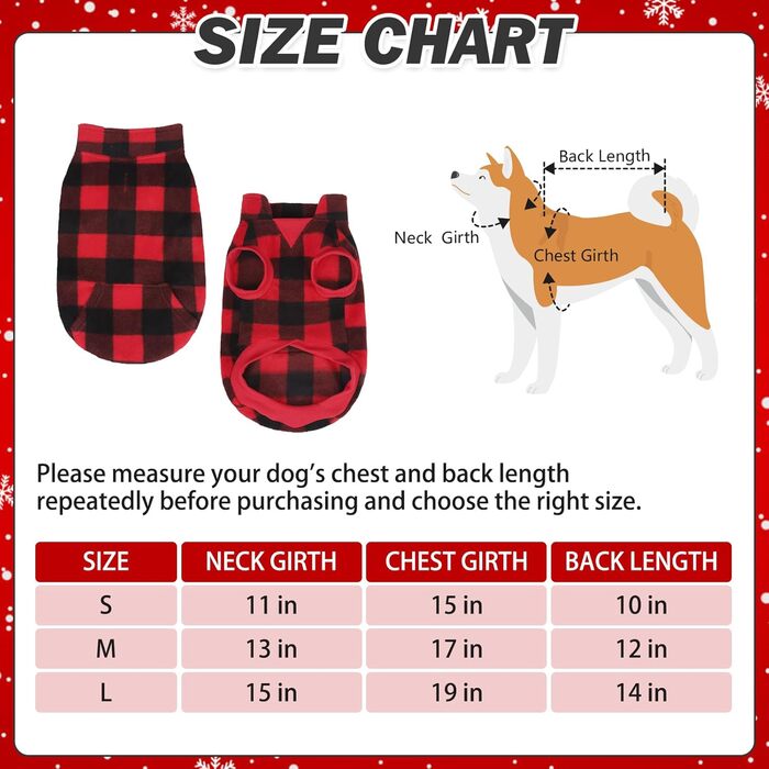 Тепла флісова жилетка для собак Plaid Hundeweste - червона, з кишенею, для зимових днів