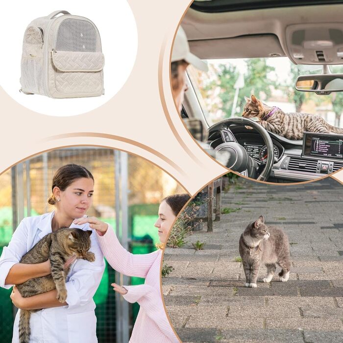 Рюкзак-переноска для домашніх тварин: регульований, дихаючий, для собак та котів | Легкий рюкзак для подорожей з сітчастими вставками, безпечний, з м'якими ременями, підходить для малих порід