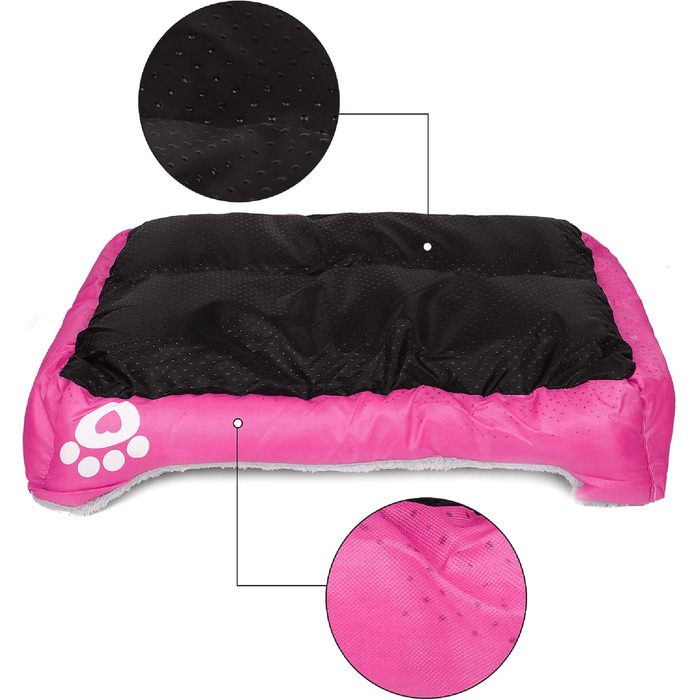 Крісло-ліжко для собак Lucky 70см, рожеве: м'яке та зручне, для середніх собак, можна прати