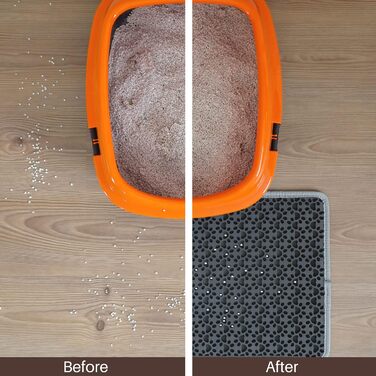 Килимок під лоток для котів, чорний, 60-74 см, 38x61 см, двошаровий, EVA, вологостійкий